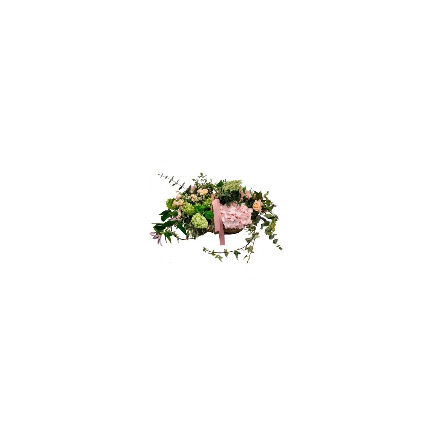 CESTO DE ESPARTO CON FLORES SILVESTRES